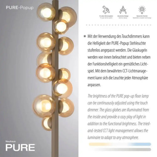 Neuhaus PURE vloerlamp Popup - 12 lichts - 22  x 160   cm - champagne