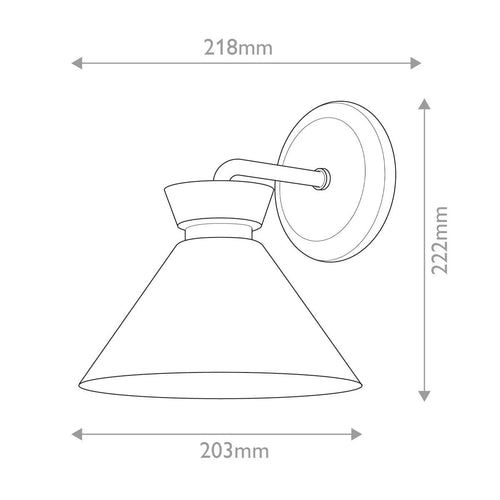 Dome Wandleuchte Contemporary Mattschwarz 1x E14