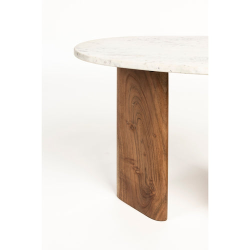 Housecraft Living Tanda Bijzettafel Marmer/ Hout 56x37 cm Beige - vtwonen shop