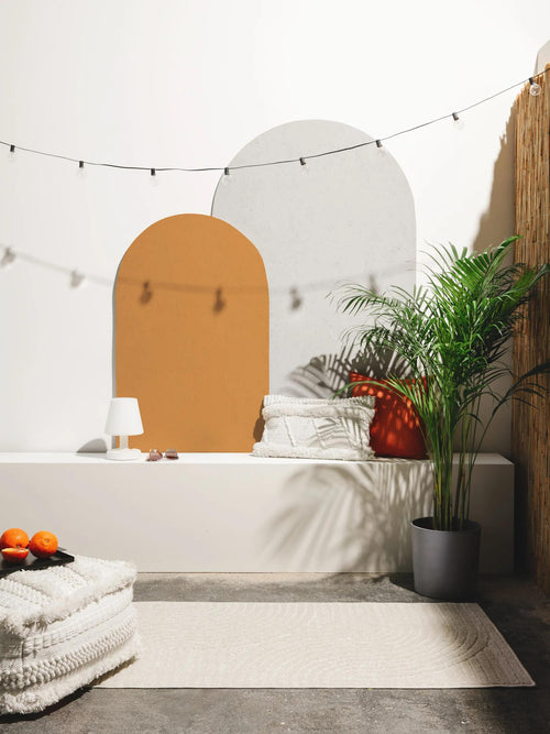 benuta binnen- en buitenloper Mars - crème - 80x240 cm
