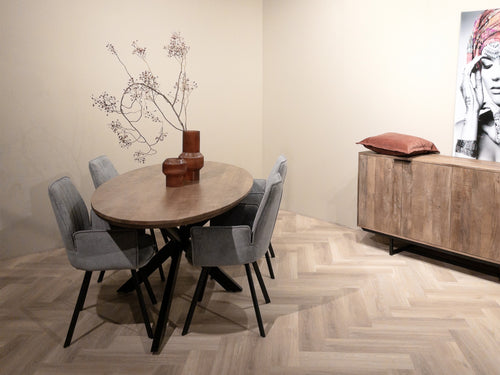 Livingfurn eetkamertafel Jesper Oval - 160 cm - mangohout