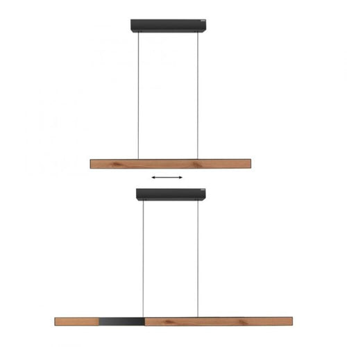 Neuhaus PURE hanglamp e-Lift - 3 lichts - 200  x 240   cm - zwart hout - vtwonen shop
