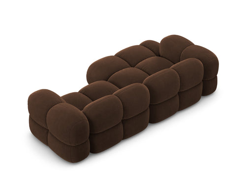 Cosmopolitan Design linker hoekbank Loretto 3-zits, flueel chocolade - 147x250x68cm