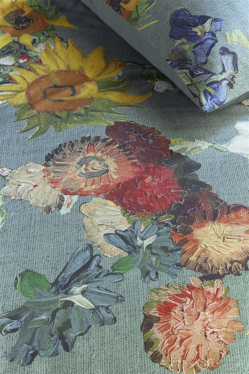 Beddinghouse x Van Gogh Museum Partout des Fleurs dekbedovertrek - Eenpersoons - 140x200/220 cm - Groen