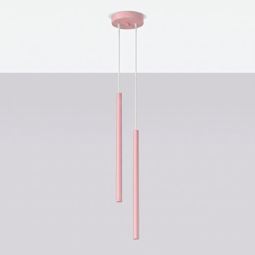 Sollux Lighting Hanglamp PASTELO 2 roze - 15x15x118cm