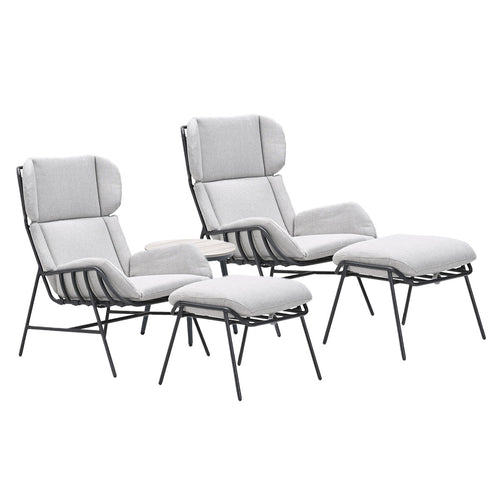Garden Impressions Loungestoelen Fresno donker grijs