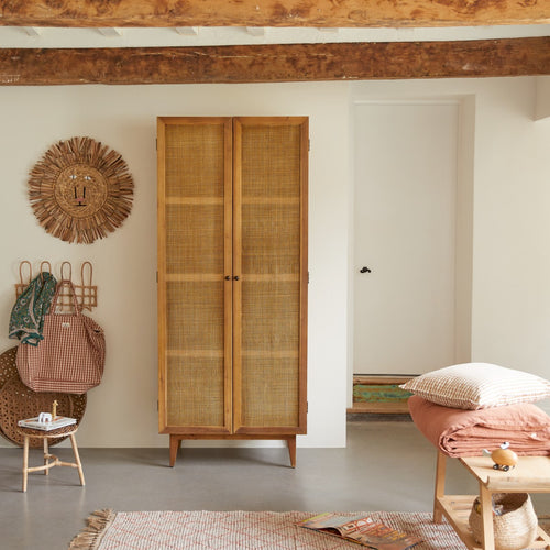 Tikamoon Kinderkast van grenenhout en rotan vlechtwerk - Naturel - vtwonen shop