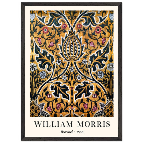 Artfulprints Poster met Lijst William Morris - Brocatel 1888   - 50x70 cm - Goud