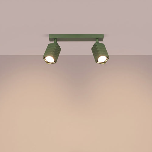 Sollux Lighting Plafondlamp RAYO 2 olijfgroen - 30x6x16,5cm