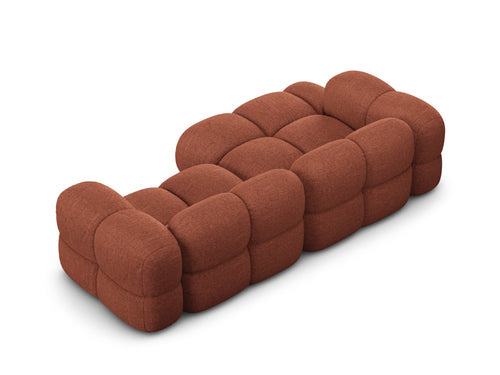 Cosmopolitan Design linker hoekbank Loretto 3-zits, structurele stof koraal - 147x250x68cm
