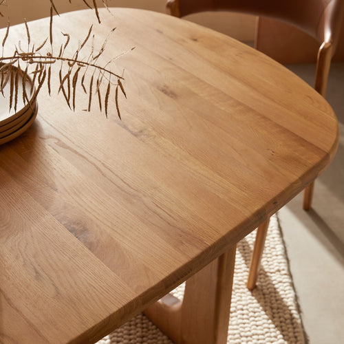 Tikamoon Uitschuifbare tafel in massief eikenhout 8-14 pers. - Naturel