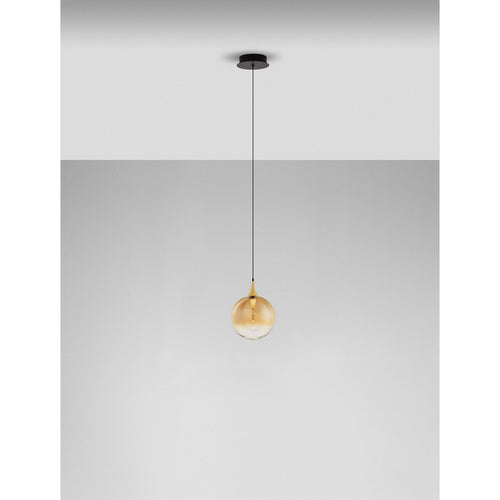Nova Luce ORENDA Bolvormige hanglamp voor plafond, champagnekleur, messing goud, matzwart, LED 5W 250lm 3000K