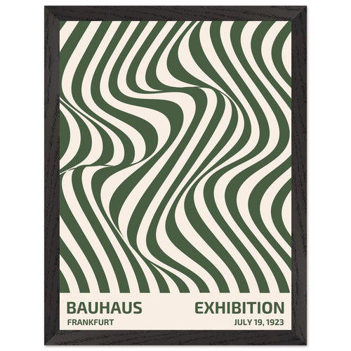 Artfulprints Poster met Lijst Bauhaus - Exhibition Frankfurt green   - 30x40 cm - Groen