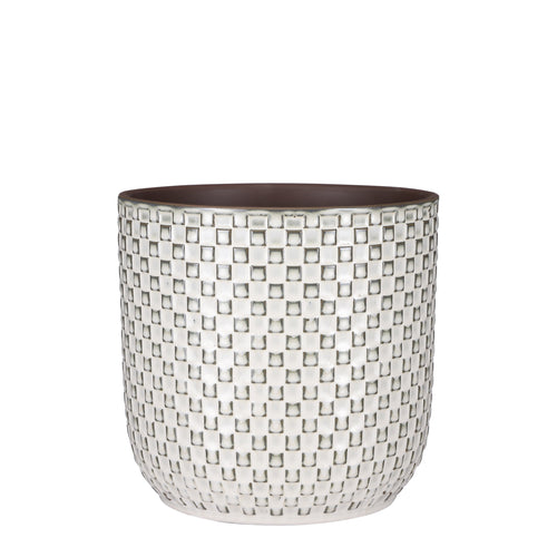 Mica Decorations Daan Bloempot - H21 x Ø22 cm - Wit