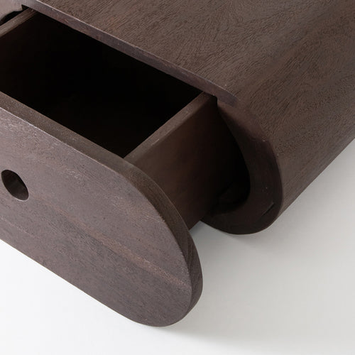 LABEL51 Nachtkastje Rise - Donkerbruin Hout - 45x30x20cm