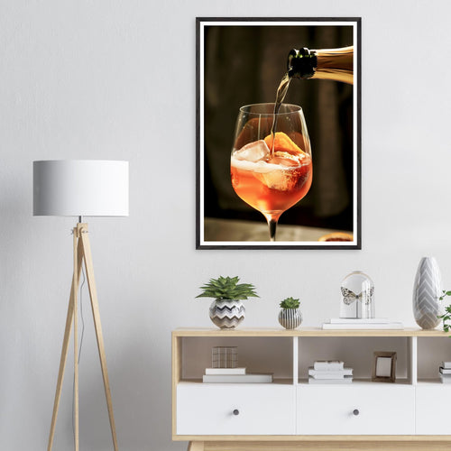 Artfulprints Poster met Lijst Aperol Spritz - Lifestyle   - 70x100 cm - Oranje