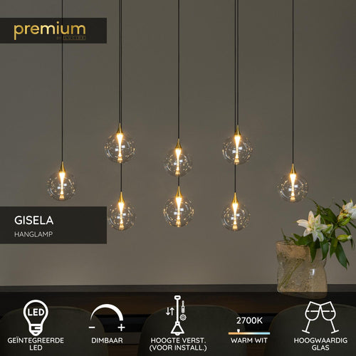 Lucide hanglamp GISELA - Geïntegreerde LED - Transparant