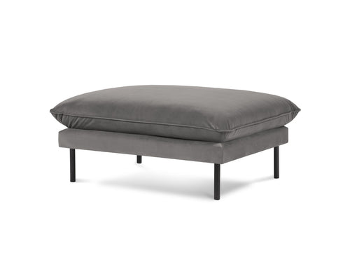 Cosmopolitan Design Poef Vienna flueel, lichtgrijs - 73x93x43cm