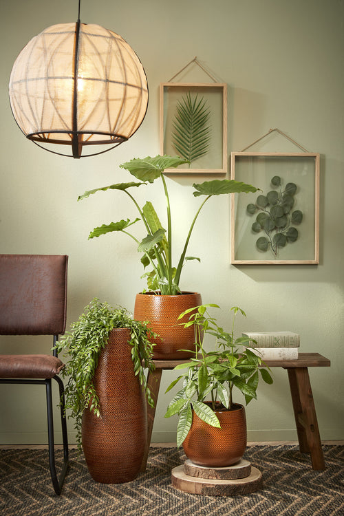 Mica Decorations Pella Hanglamp - H50 x Ø51 cm - Linnen - Off-white - vtwonen shop