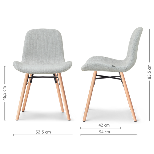 Nolon Nena-Fé eetkamerstoel grijs melange - houten onderstel - vtwonen shop