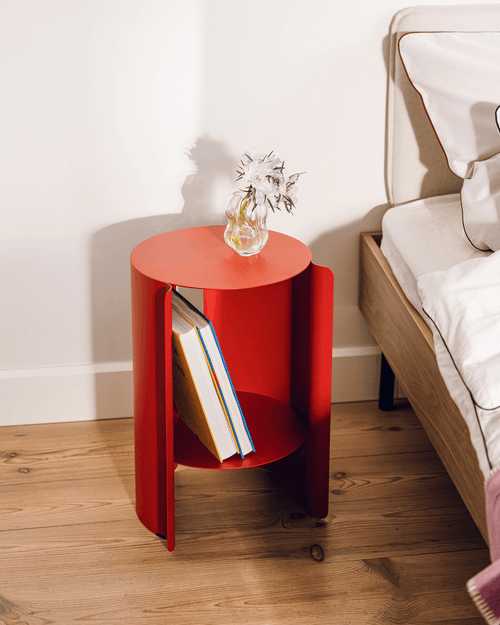 noo.ma Wa Side Table - gepoedercoat stalen bijzettafel, Cocoa Brown