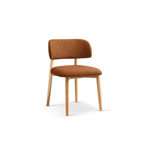 Set van 2 stoelen met gesp Evan boucle terracotta - 51x49.5x77cm