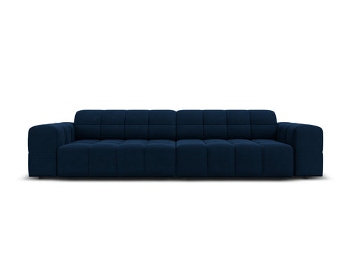 Cosmopolitan Design Bank Chicago 4-zits, flueel koningsblauw - 102x252x78cm