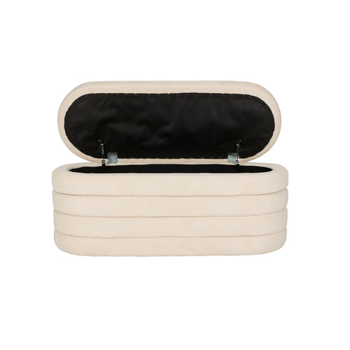 Housecraft Living Zuma bankje Bouclé Wit/ Beige - vtwonen shop