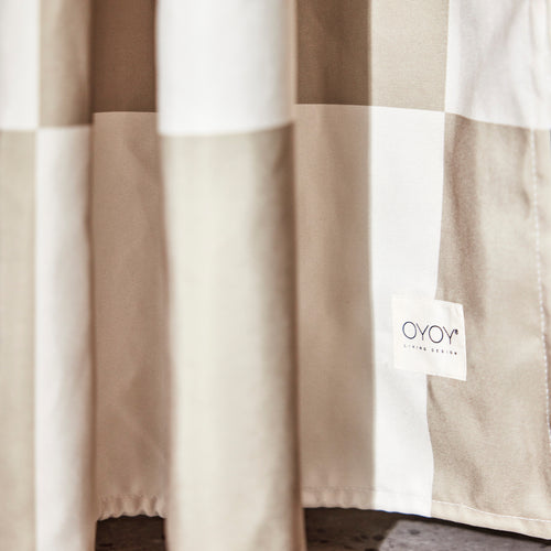 OYOY Douchegordijn Chess 180 x 205 cm – Beige