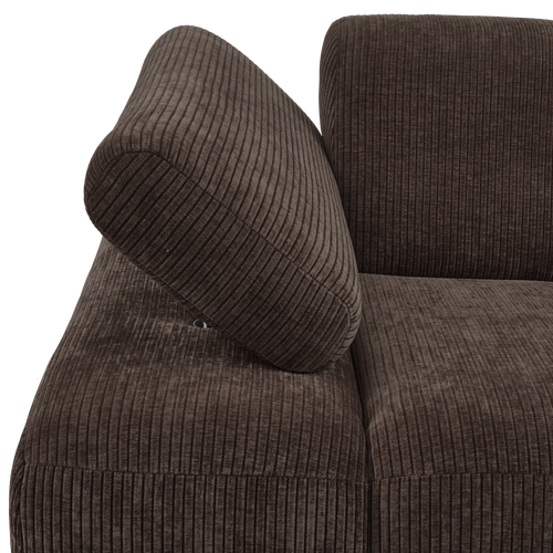 WOOOD 1-zits bank met arm links Mojo - Ribstof - Bruin - 74x120x97 - vtwonen shop