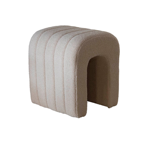 Giga Meubel Poef Sera - Taupe - Bouclé - 41x38x45cm - vtwonen shop