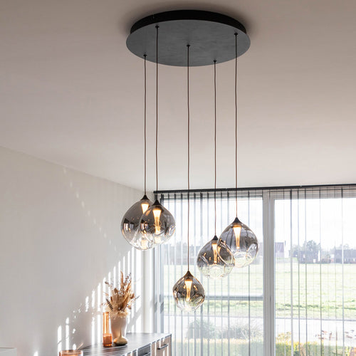 Atmooz hanglamp Rosado 5 - zwart - Ø 55 x H 170 cm - geïntegreerde led