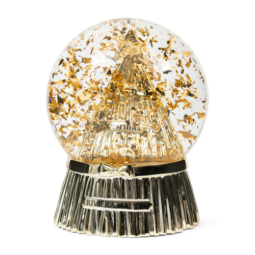 Rivièra Maison Christmas Memories Snow Globe - Glas, Resin, Puur water - Goud - vtwonen shop