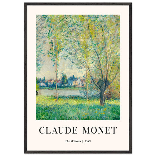Artfulprints Poster met Lijst Claude Monet - The willows   - 70x100 cm - Groen