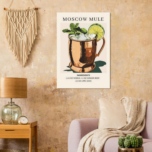 Artfulprints  Moscow Mule cocktail I - Ingrediënten   poster A4 21x29.7 cm - vtwonen shop