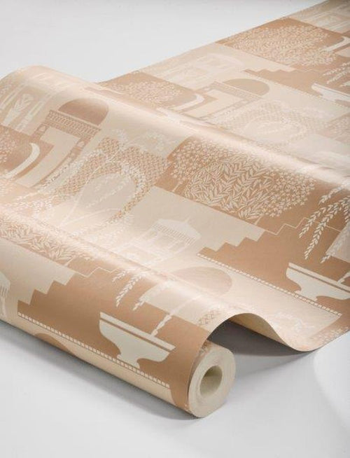 Borastapeter behang mediterrane huisjes roze - 53 cm x 10.05 m - 660850 - vtwonen shop