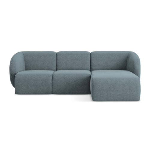 LaMiaSofa hoekbank rechts Cervo - bouclé - jeans - 248x166x102