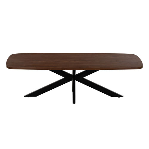 Giga Meubel Salontafel Jaimy Walnoot – Deens Ovaal – Melamine en Metaal – 120x60x35 cm