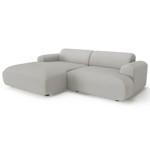Sia Home - Linkerhoekbank MYRA - kruisweefsel lichtgrijs 266cm