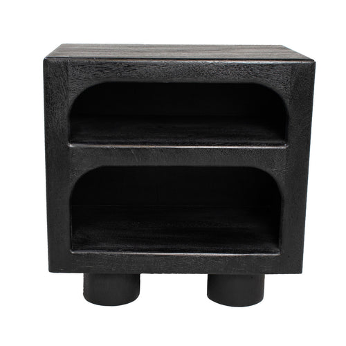 Giga Meubel Nachtkastje Pablo - Zwart - Mangohout - 35xx55cm - vtwonen shop