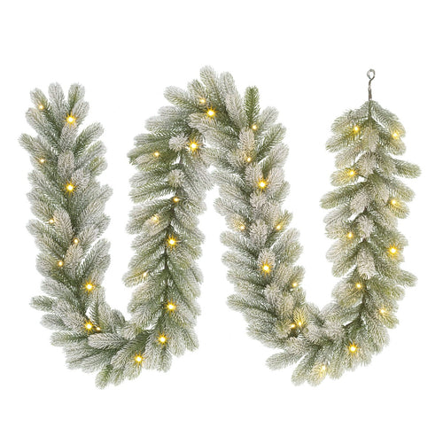 Black Box Trees Nigata Guirlande met Warm Witte LED Verlichting - L270 cm - Groen Frosted