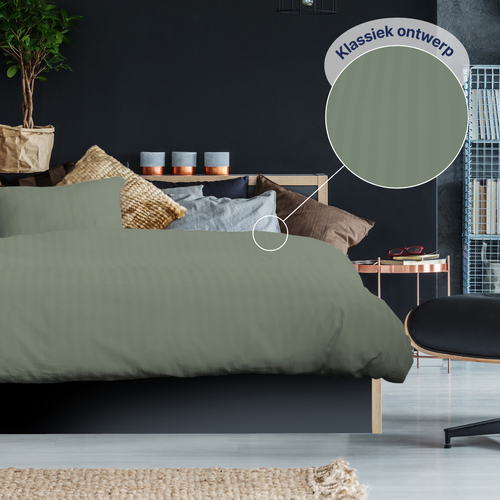 Ten Cate dekbedovertrek - 100% katoensatijn - groen - 240x200/220 - vtwonen shop