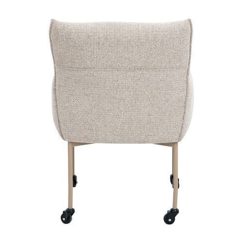 DÉJA Living Eetkamerstoel Arboga - Taupe/Beige - Incl. Wielen - Set van 2