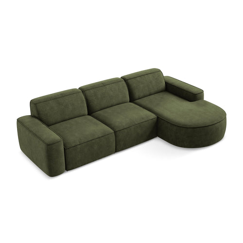 LaMiaSofa hoekbank rechts Melissa - chenille stof - olijf - 284x166x70