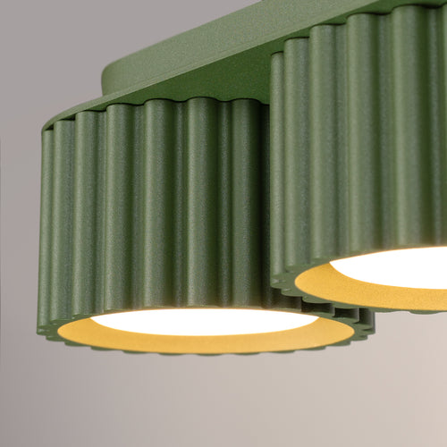 Sollux Lighting Plafondlamp AURA 3 olijfgroen Gx53 - 32,5x10x8cm