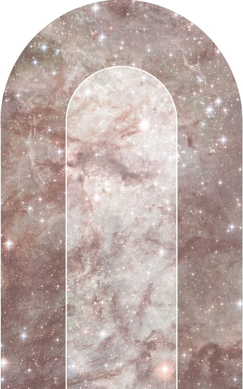 Sanders & Sanders zelfklevende behangcirkel marmer oudroze - 127 x 200 cm - 611748