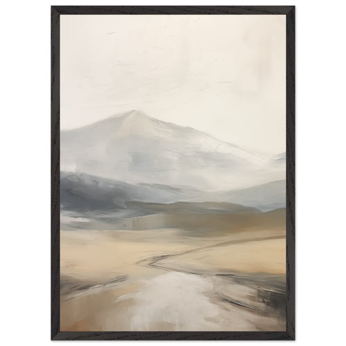 Artfulprints Poster met Lijst Abstract - Fuji path   - 50x70 cm - Taupe