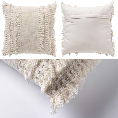 KUSSENSET - 3-delig - Quiet Horizon - 45x45 cm, 30x50 cm - inclusief binnenkussens - wit, roze, groen
