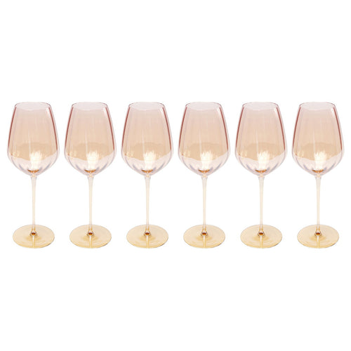 Kare Design Wijnglazen Wit Bina Mocca (6/set)