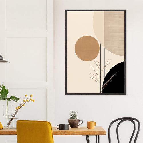 Artfulprints Poster met Lijst Japandi abstract II   - 50x70 cm - Meerkleurig